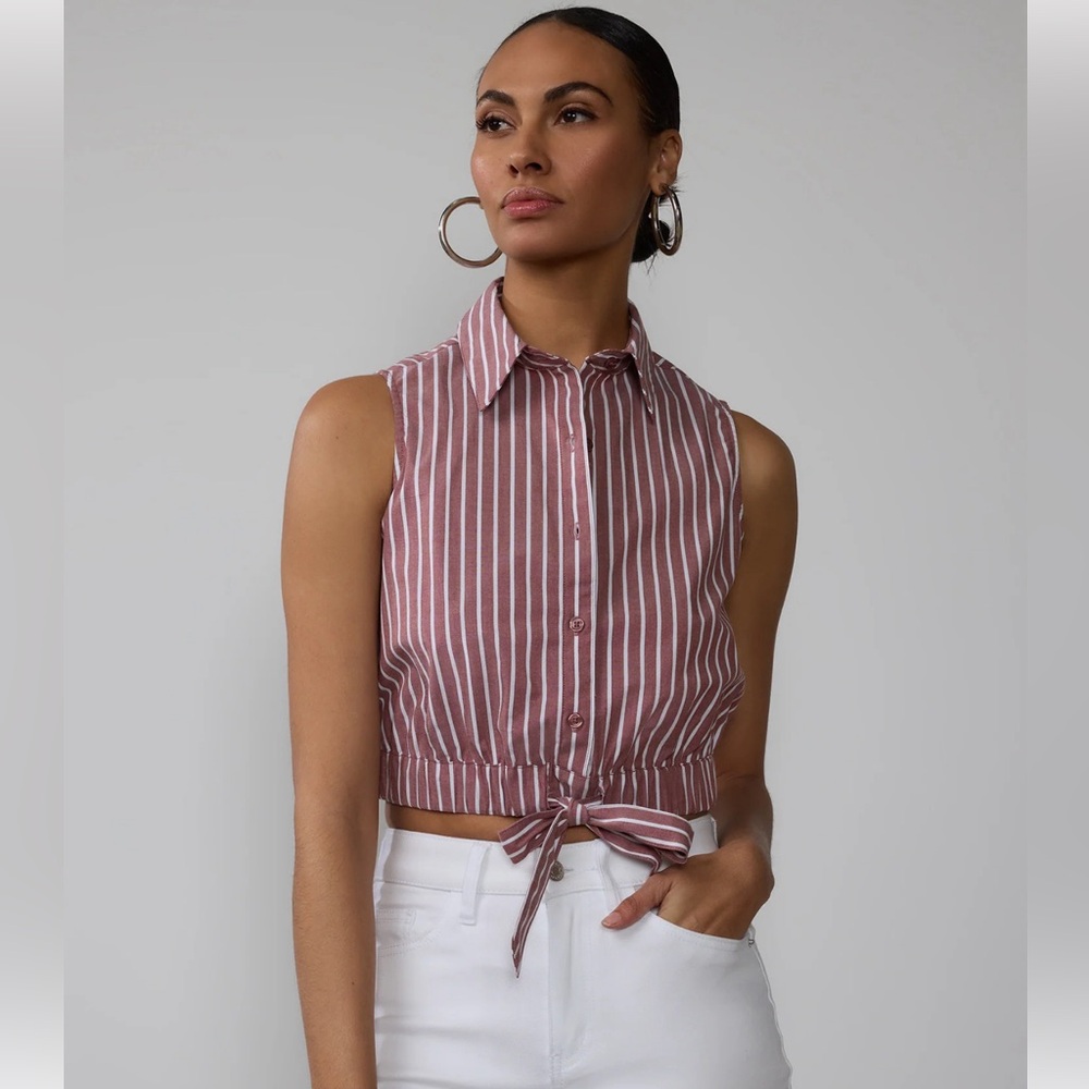 Striped Elastic Waist Shirt